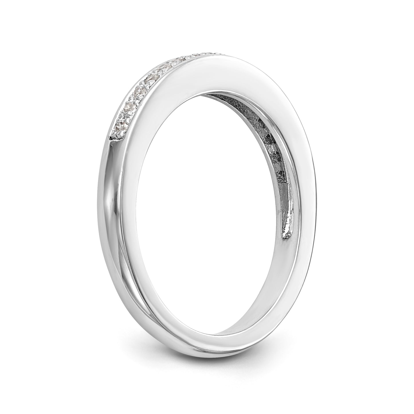 14k White Gold Diamond Wedding Band