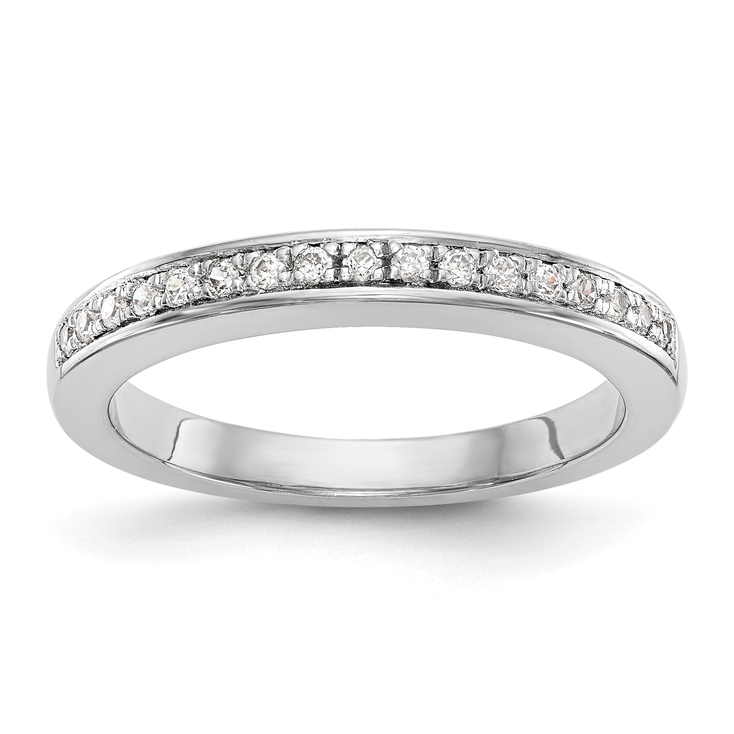 14k White Gold Diamond Wedding Band