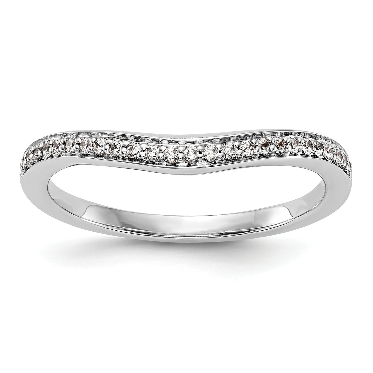 14k White Gold Diamond Wedding Band