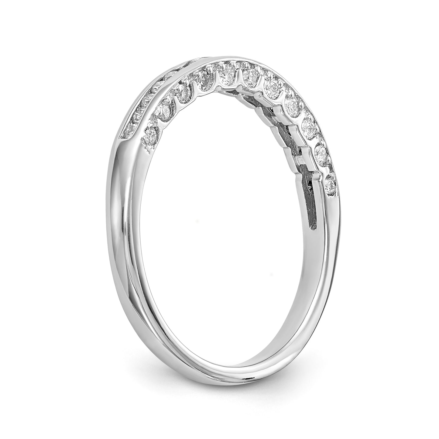 14k White Gold Diamond Wedding Band