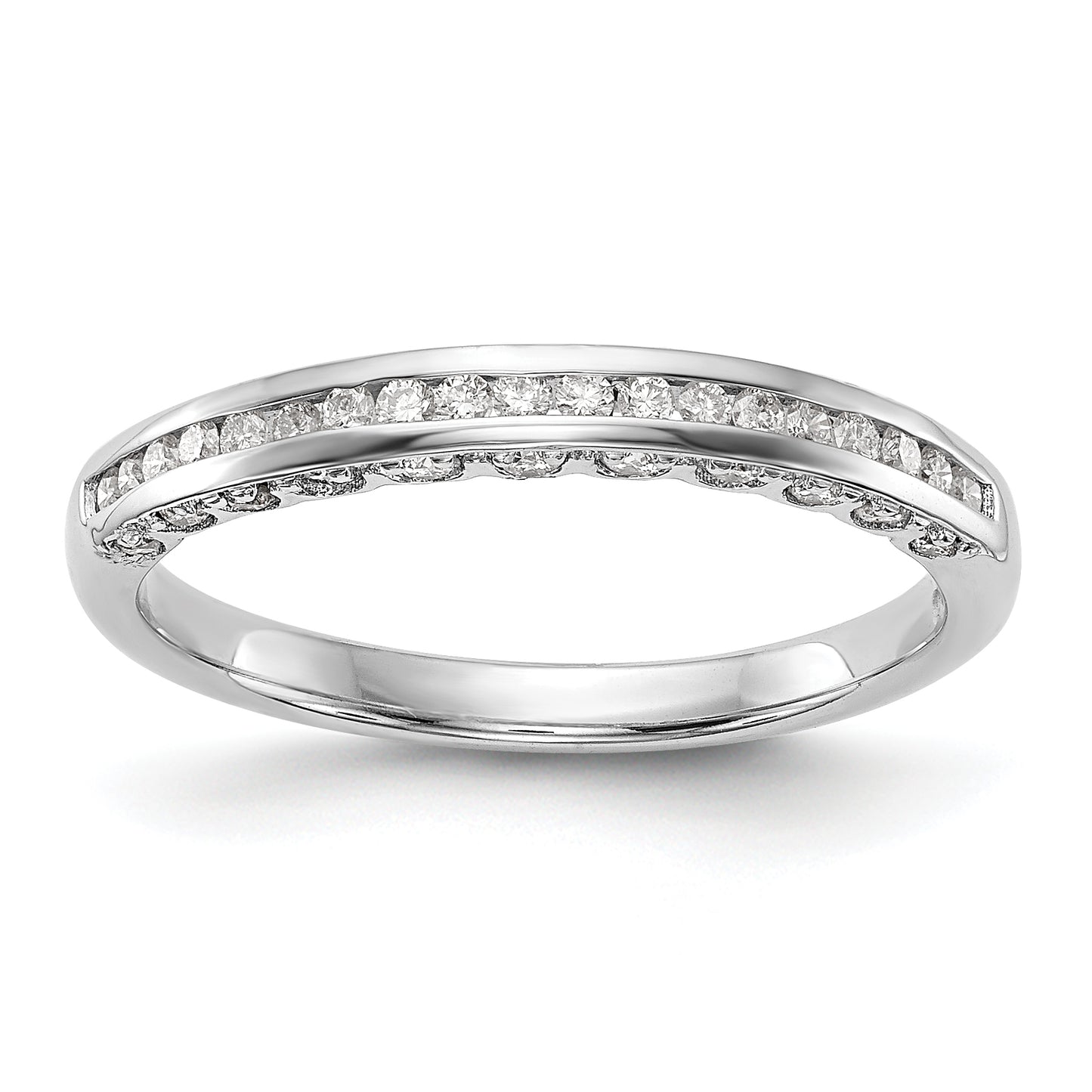 14k White Gold Diamond Wedding Band