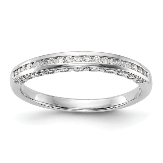 14k White Gold Diamond Wedding Band