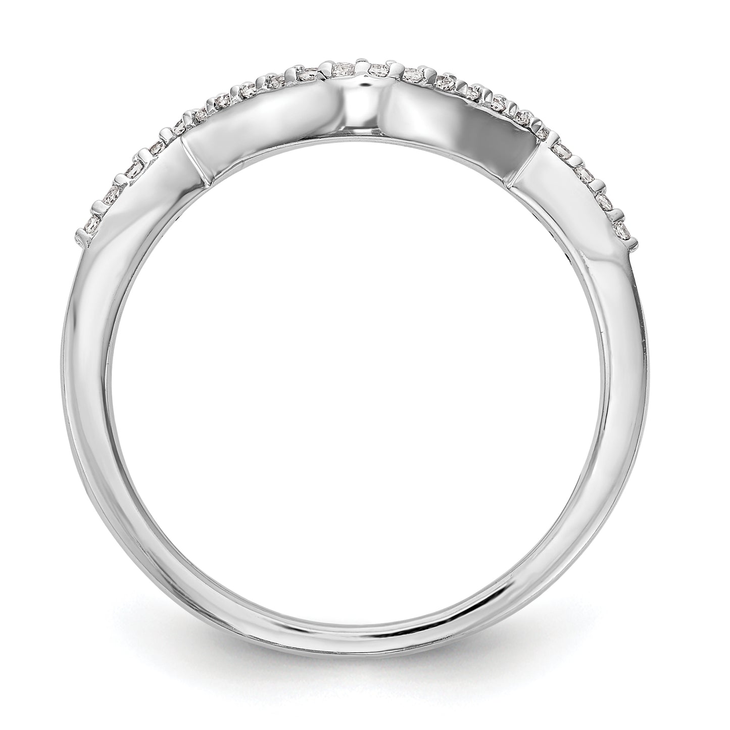 14k White Gold Diamond Wedding Band