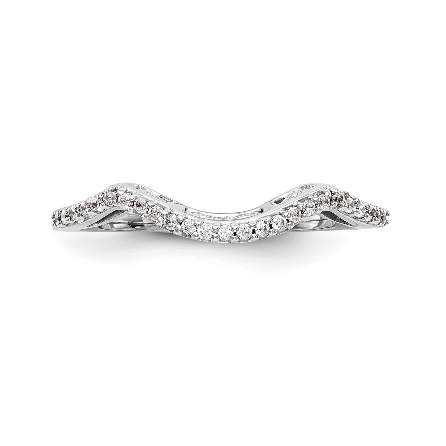 14K White Gold Diamond Wedding Band