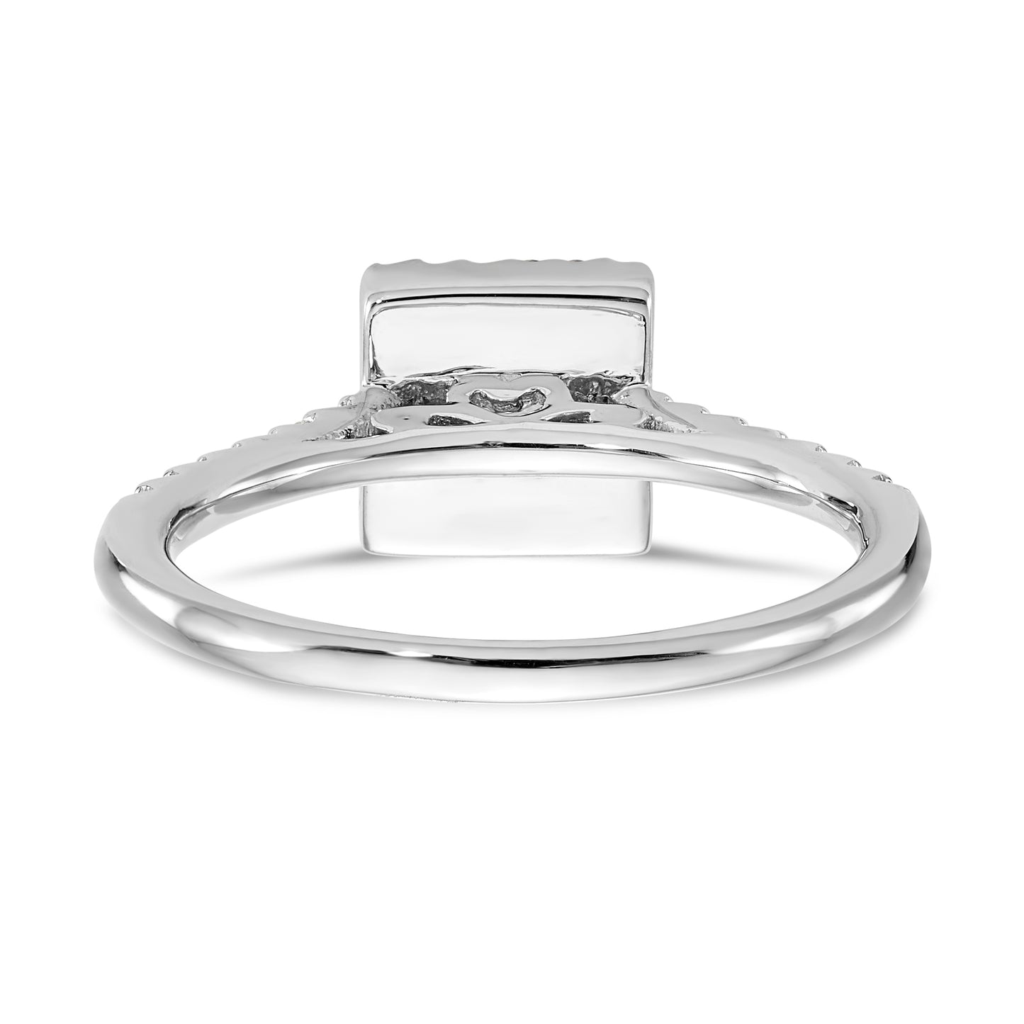 14K White Gold Diamond Princess CZ Square Halo Engagement Ring