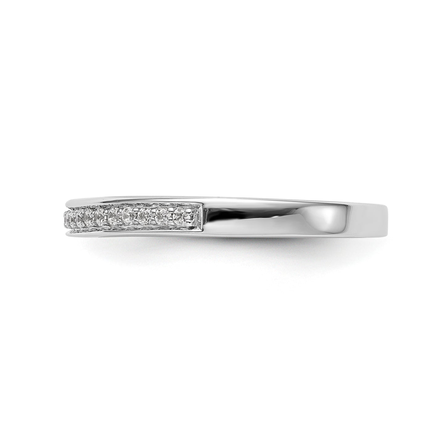 14K White Gold Diamond Wedding Band