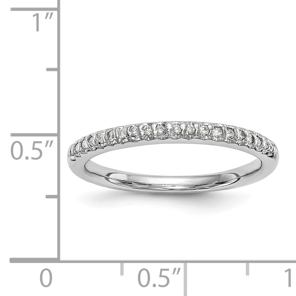 14K White Gold Diamond Wedding Band