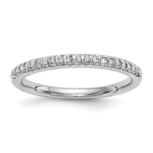 14K White Gold Diamond Wedding Band