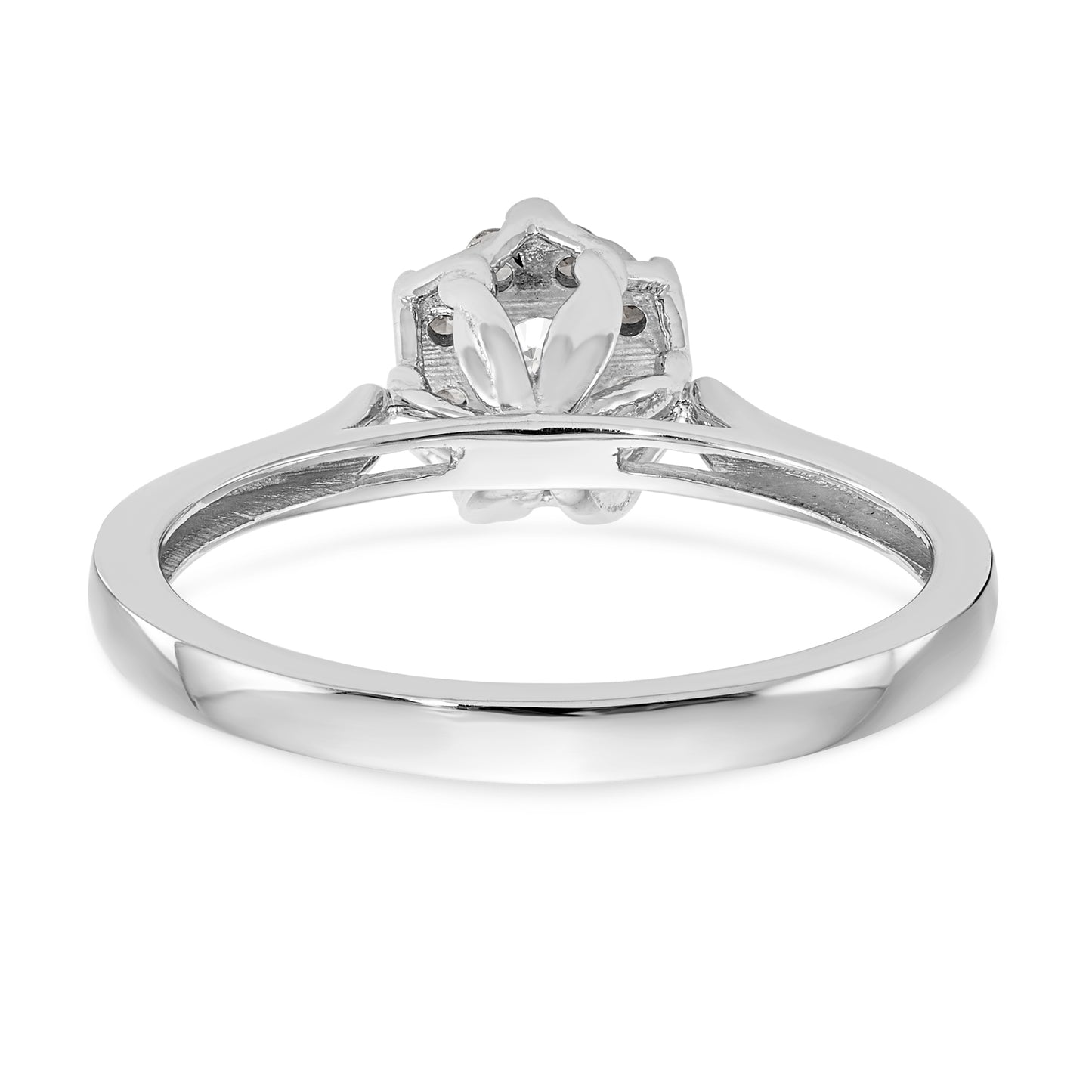 14k White Gold Complete Diamond Cluster Engagement Ring