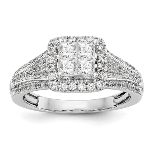 14K White Gold Diamond Wedding Band