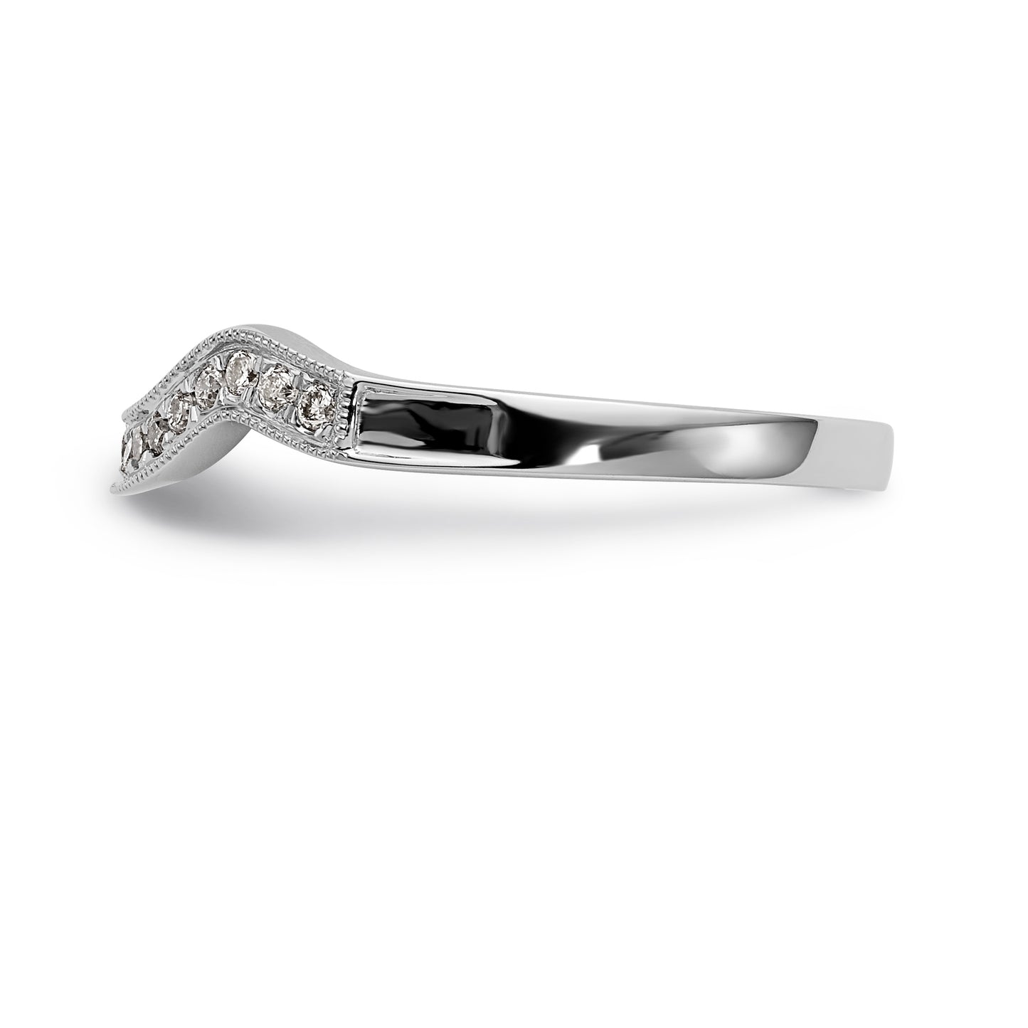 14k White Gold Diamond Wedding Band