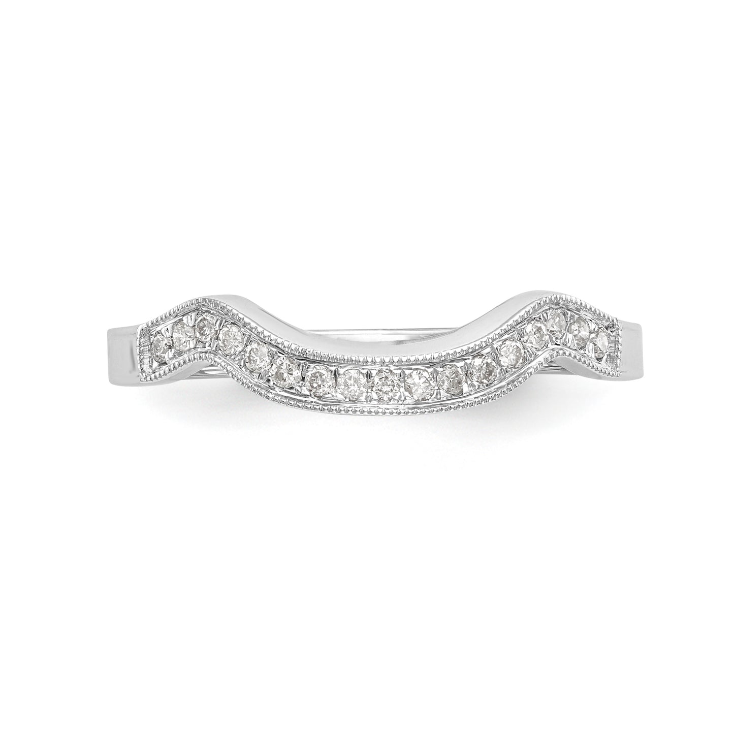 14k White Gold Diamond Wedding Band