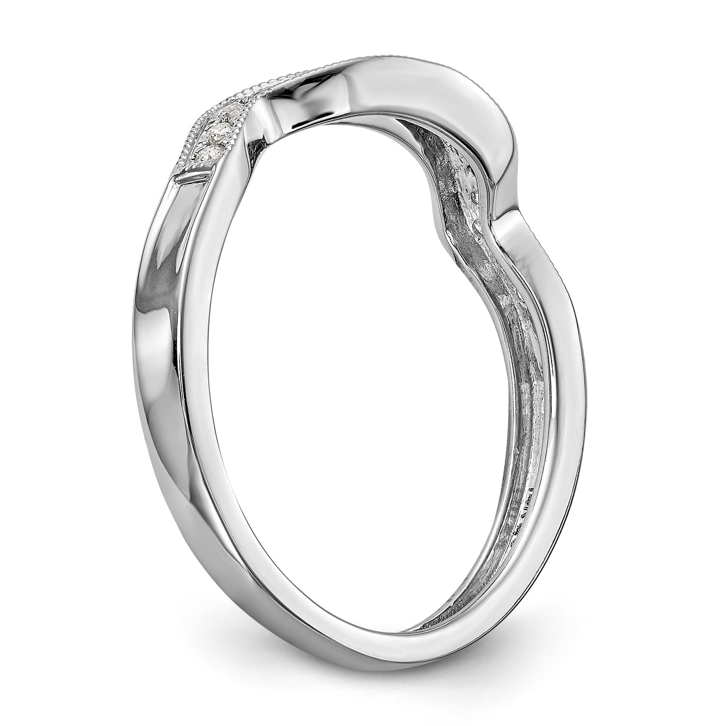 14k White Gold Diamond Wedding Band