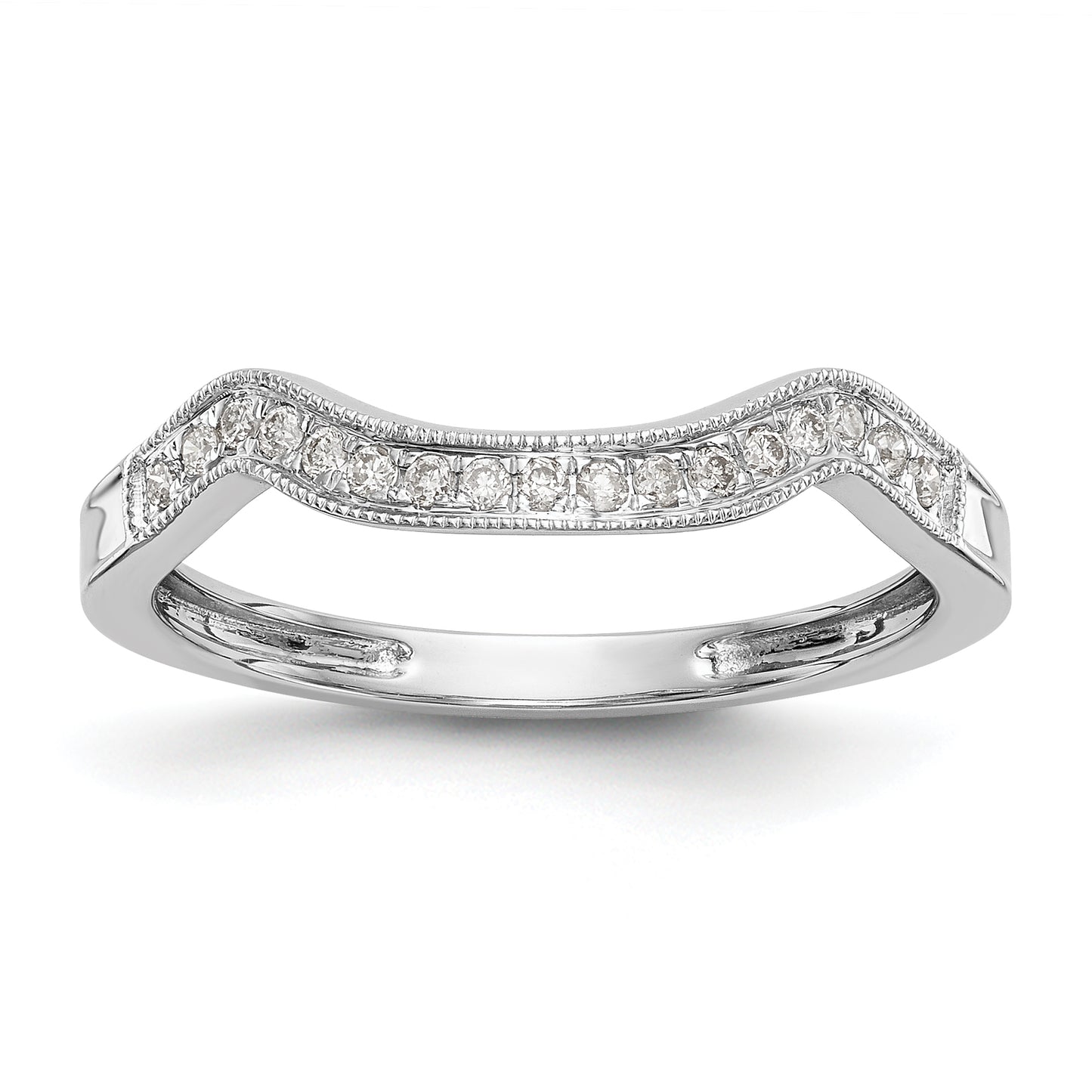 14k White Gold Diamond Wedding Band