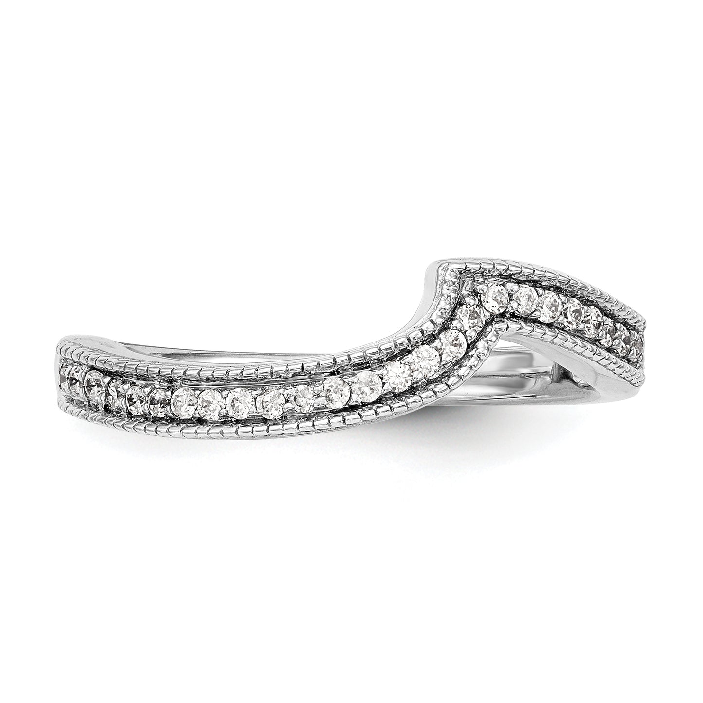 14kw Diamond Contoured Wedding Band