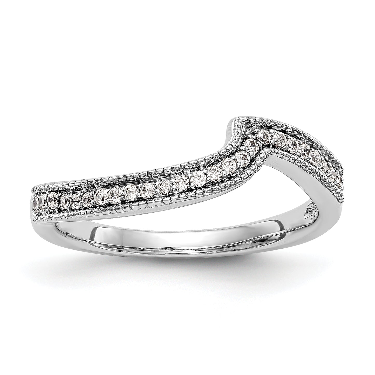 14kw Diamond Contoured Wedding Band