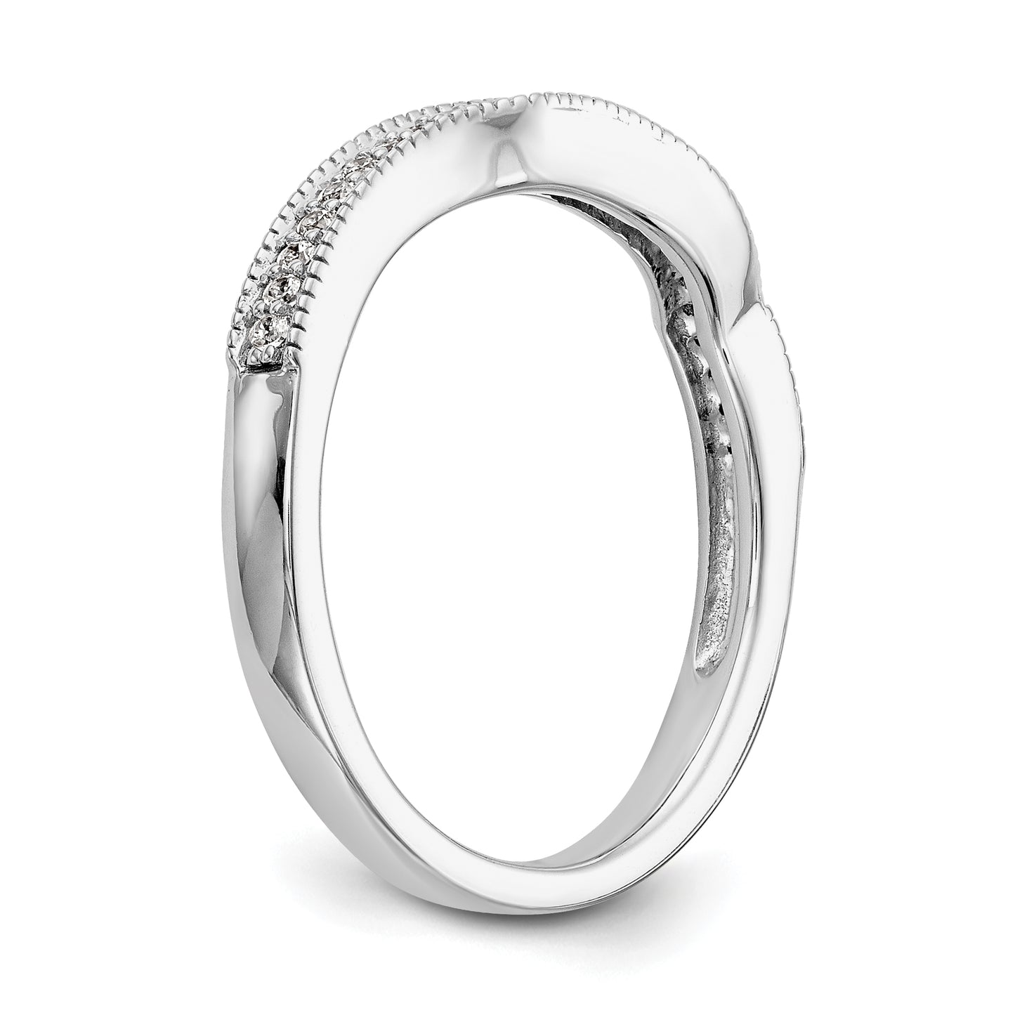 14kw Diamond Contoured Wedding Band