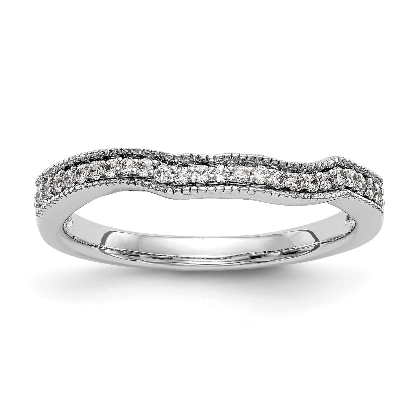 14kw Diamond Contoured Wedding Band