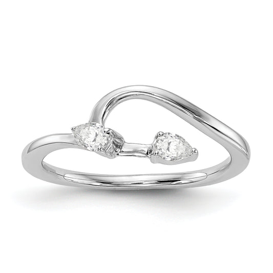 14k White Gold Pear Diamond Matching Wedding Band