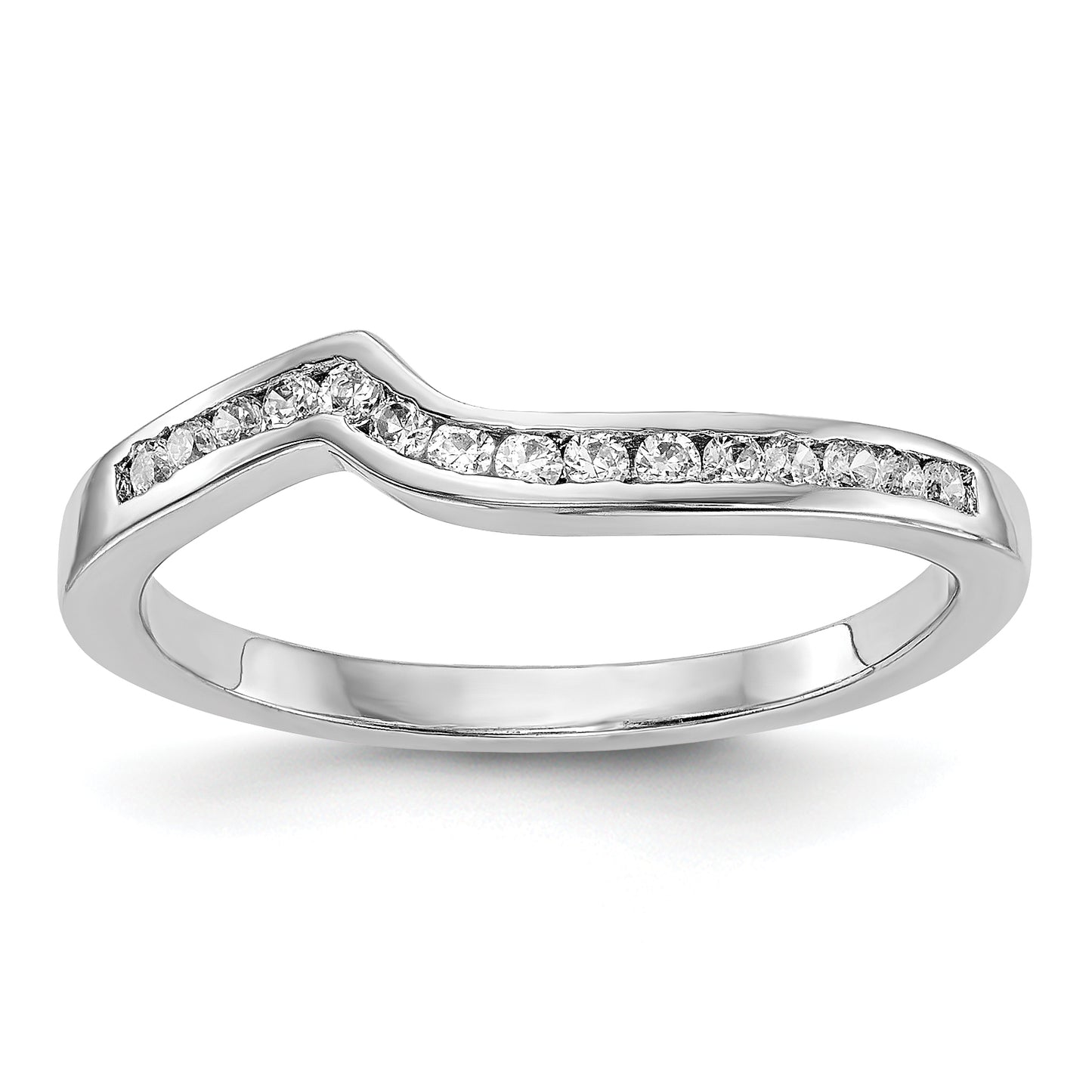 14kw Diamond Contoured Wedding Band