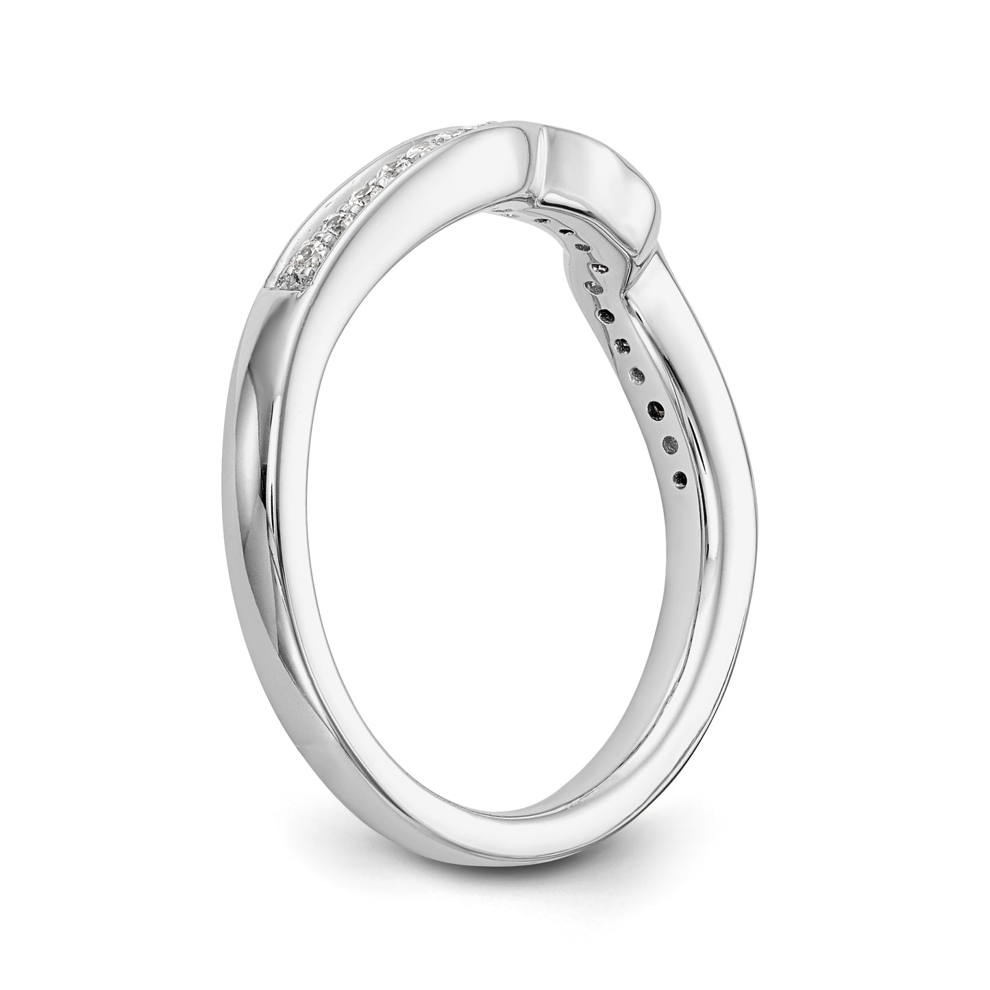 14K White Gold Diamond Wedding Band