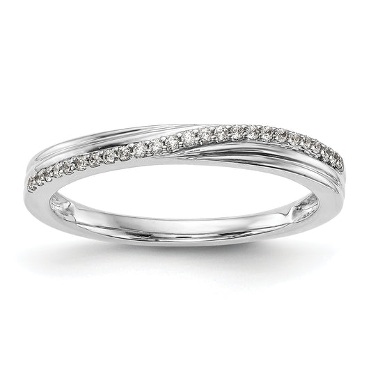 14K White Gold Diamond Wedding Band