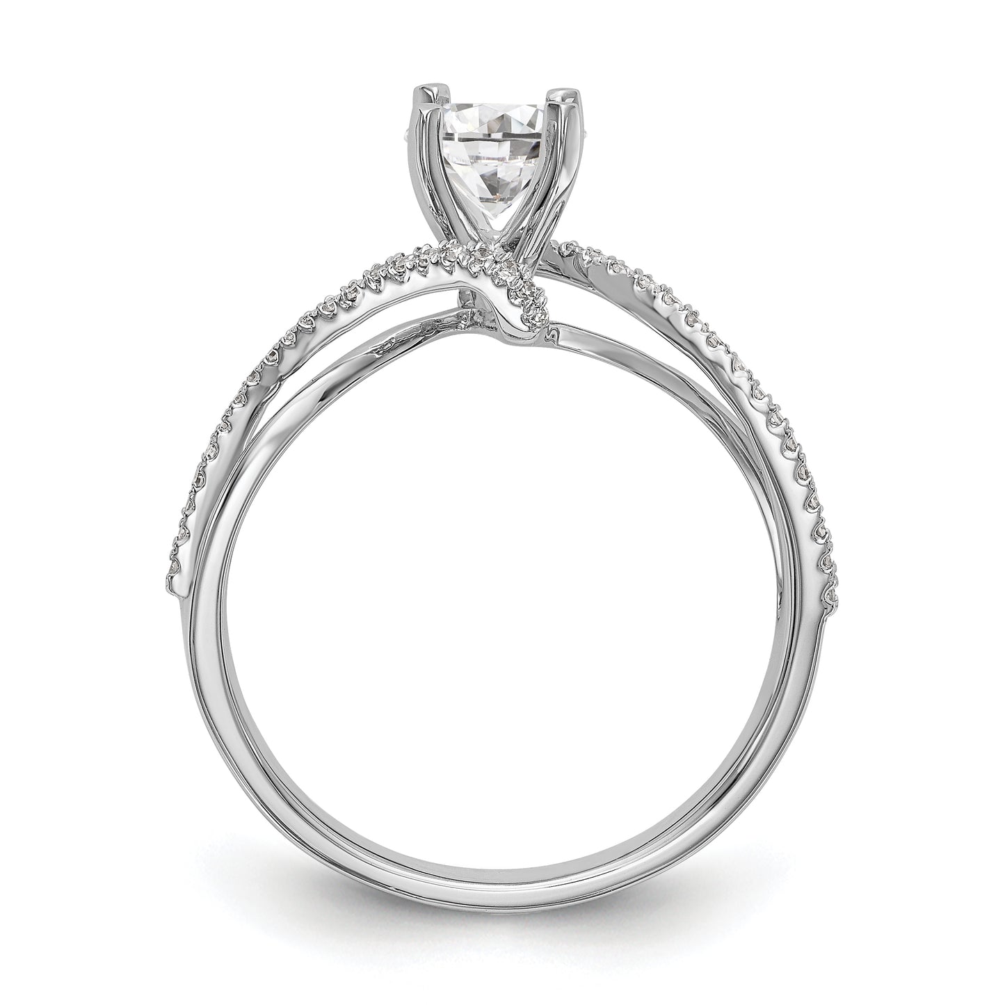 14kw Peg Set Simulated Diamond Engagement Ring