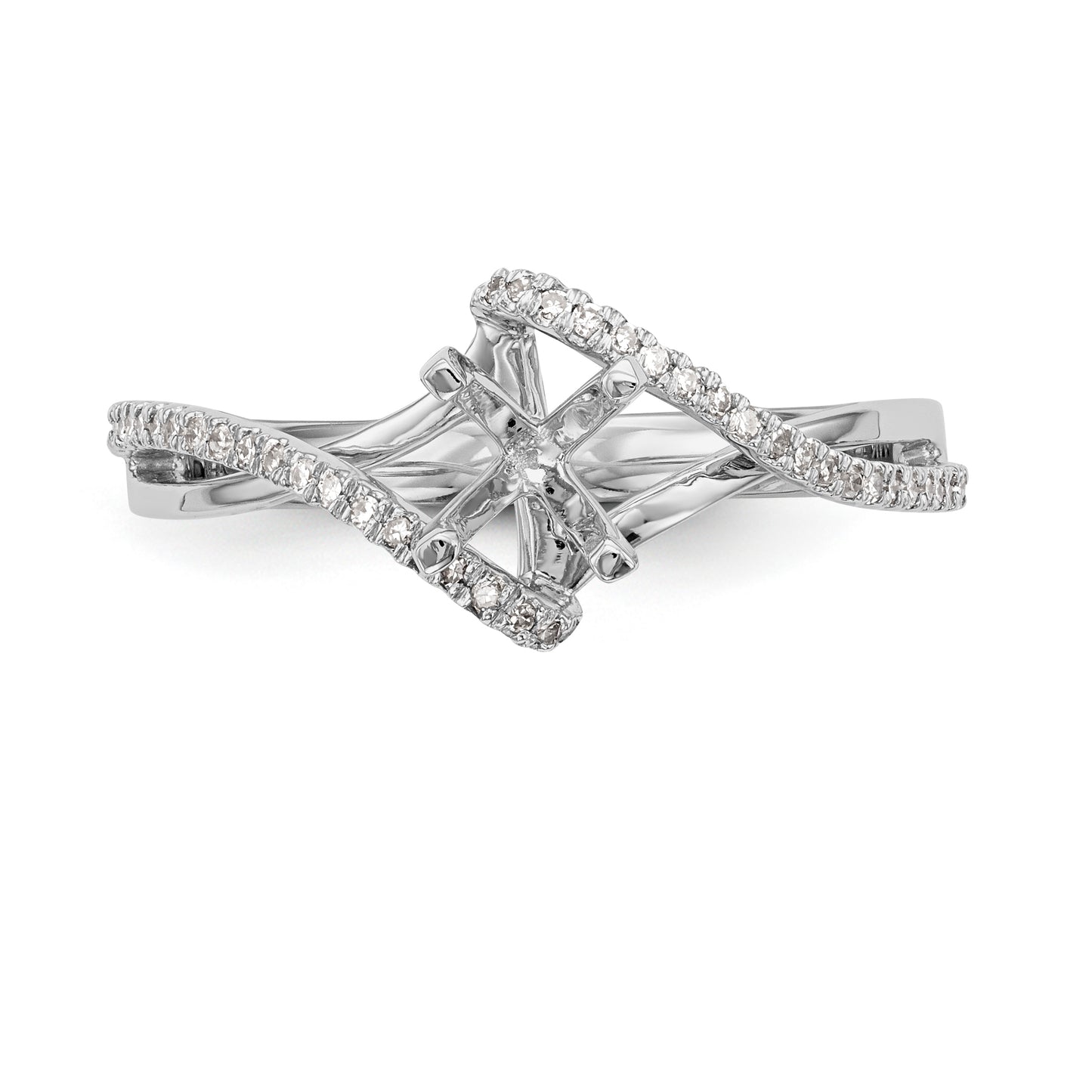 14kw Peg Set Simulated Diamond Engagement Ring