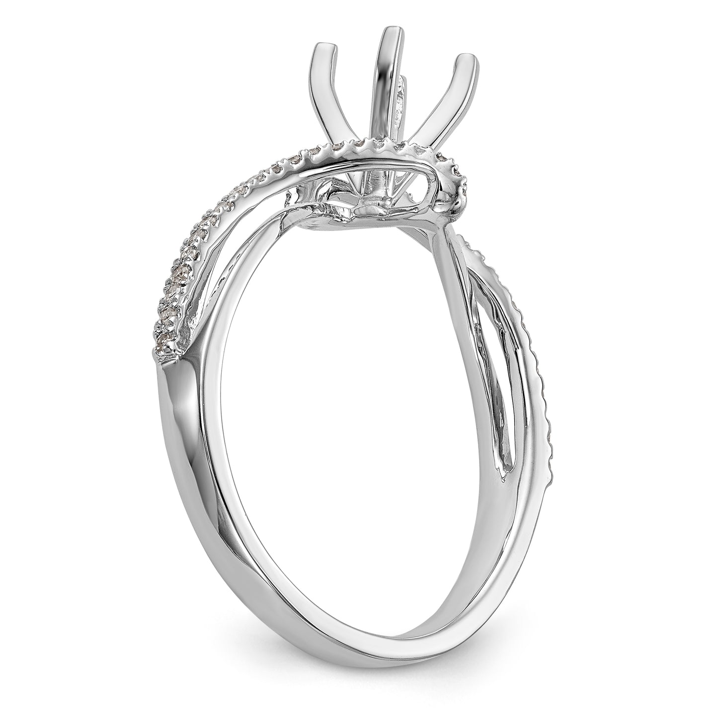 14kw Peg Set Simulated Diamond Engagement Ring