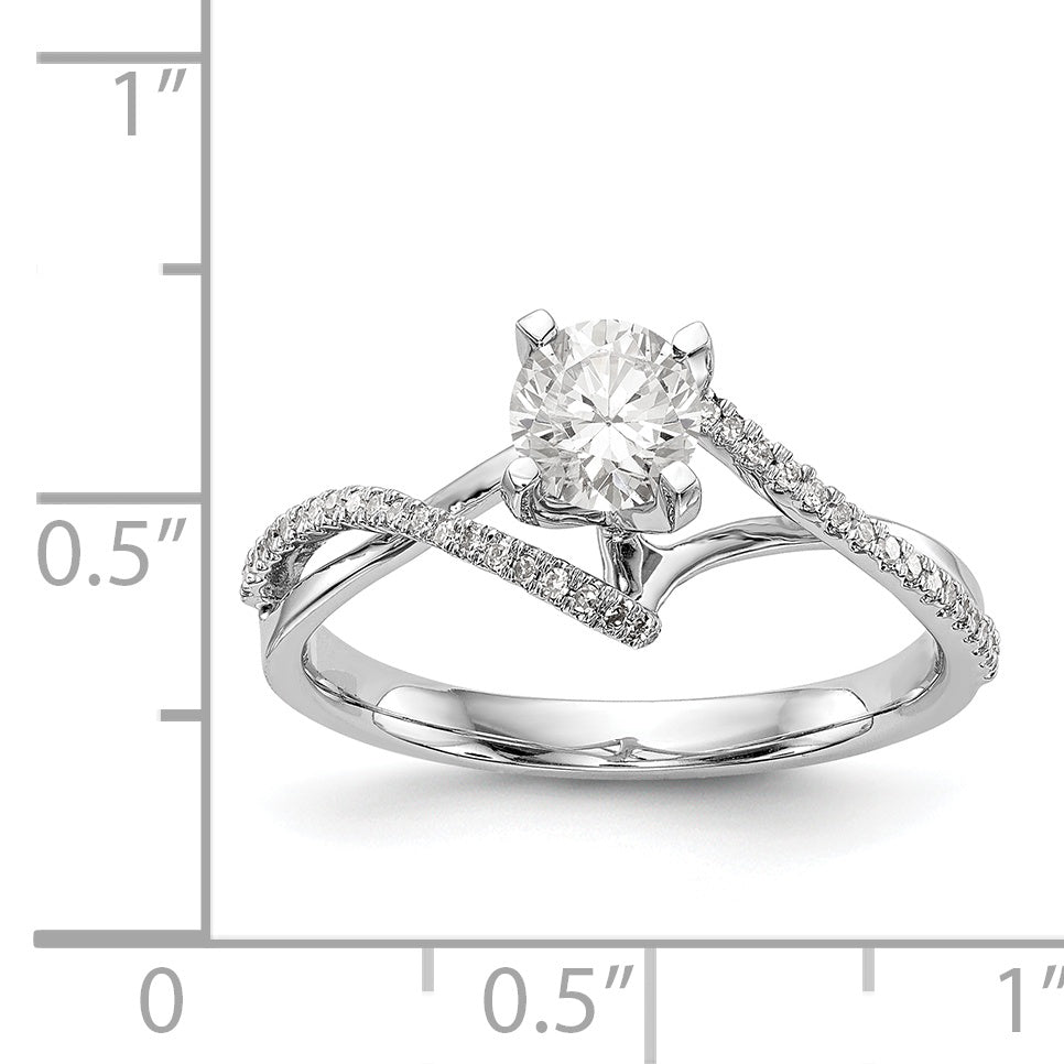 14kw Peg Set Simulated Diamond Engagement Ring