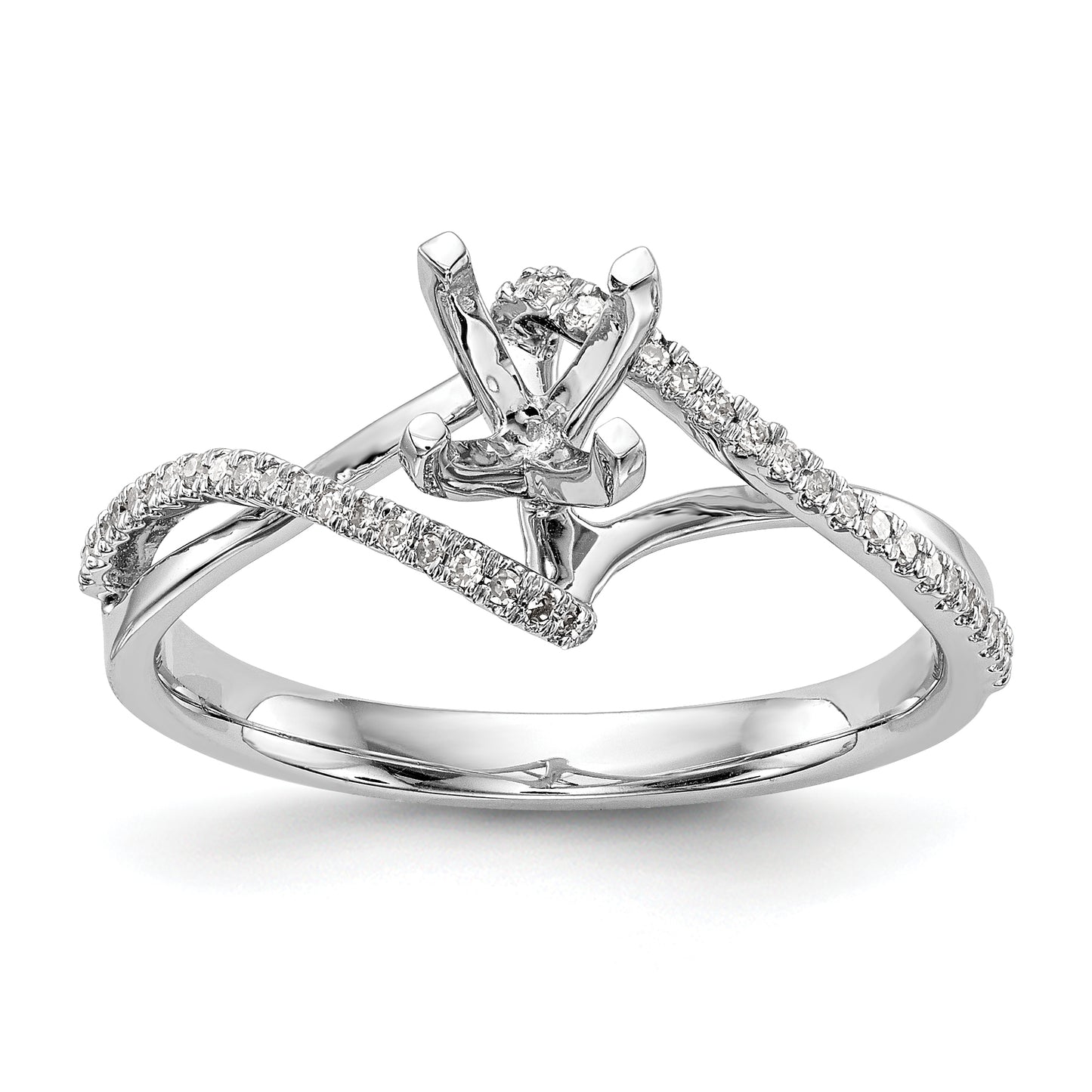 14kw Peg Set Simulated Diamond Engagement Ring