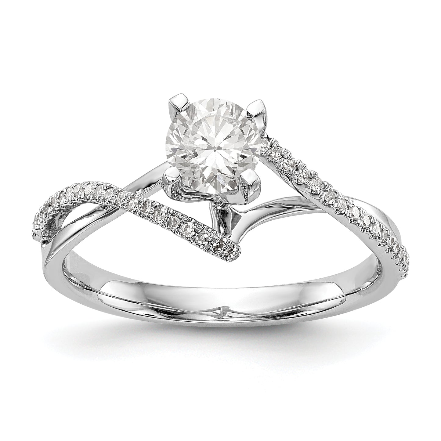 14kw Peg Set Simulated Diamond Engagement Ring