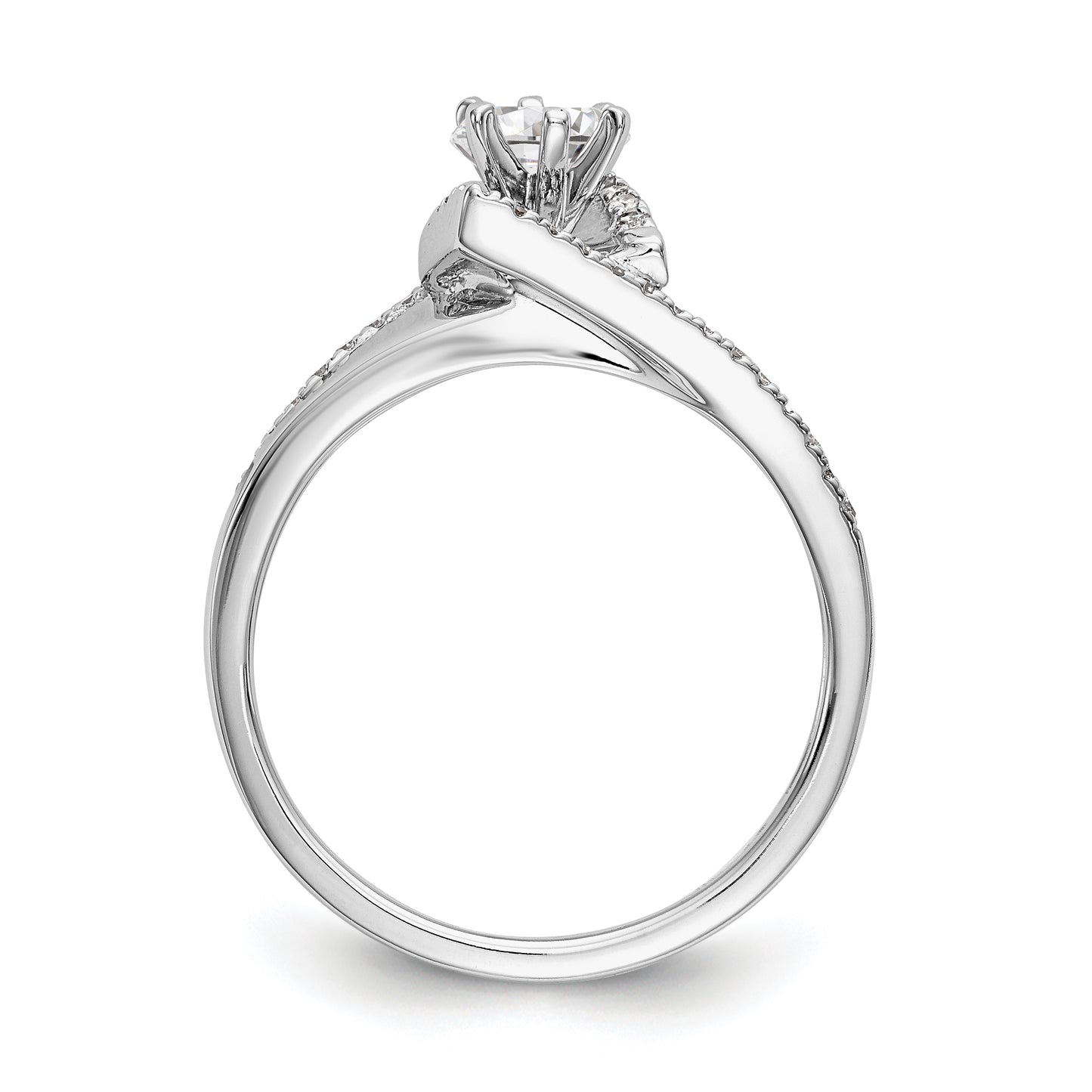 14kw Peg Set Simulated Diamond Engagement Ring