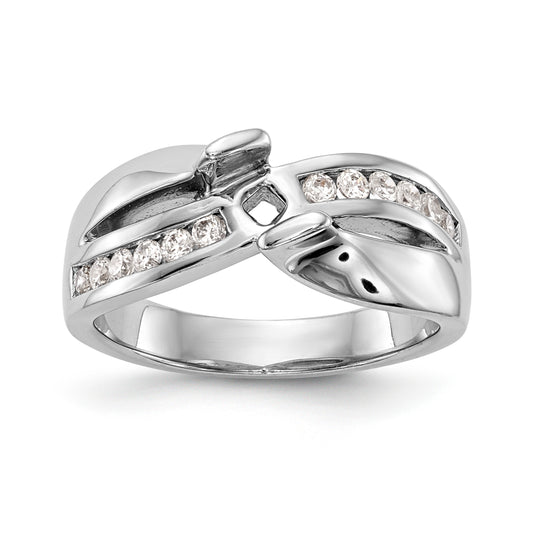 14kw Peg Set Simulated Diamond Engagement Ring