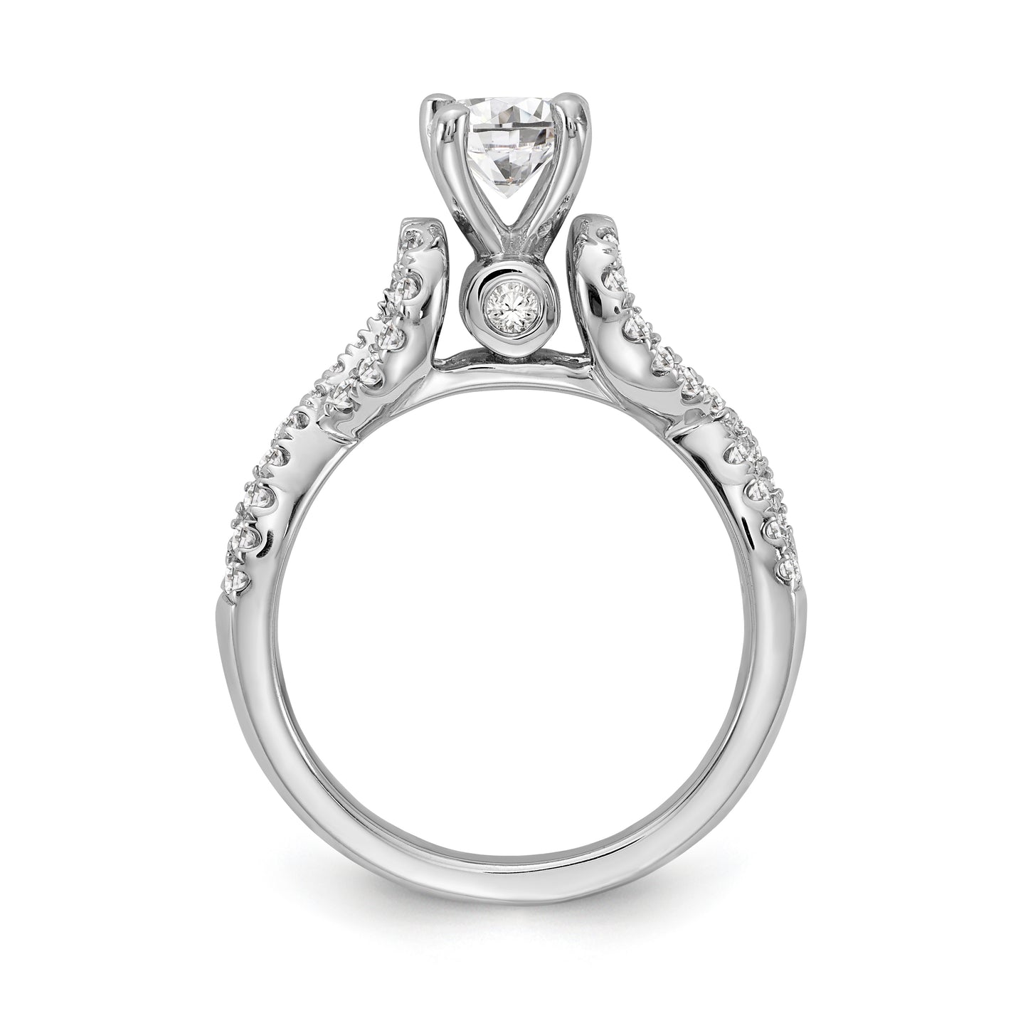 14k White Gold Simulated Diamond Infinity Engagement Ring