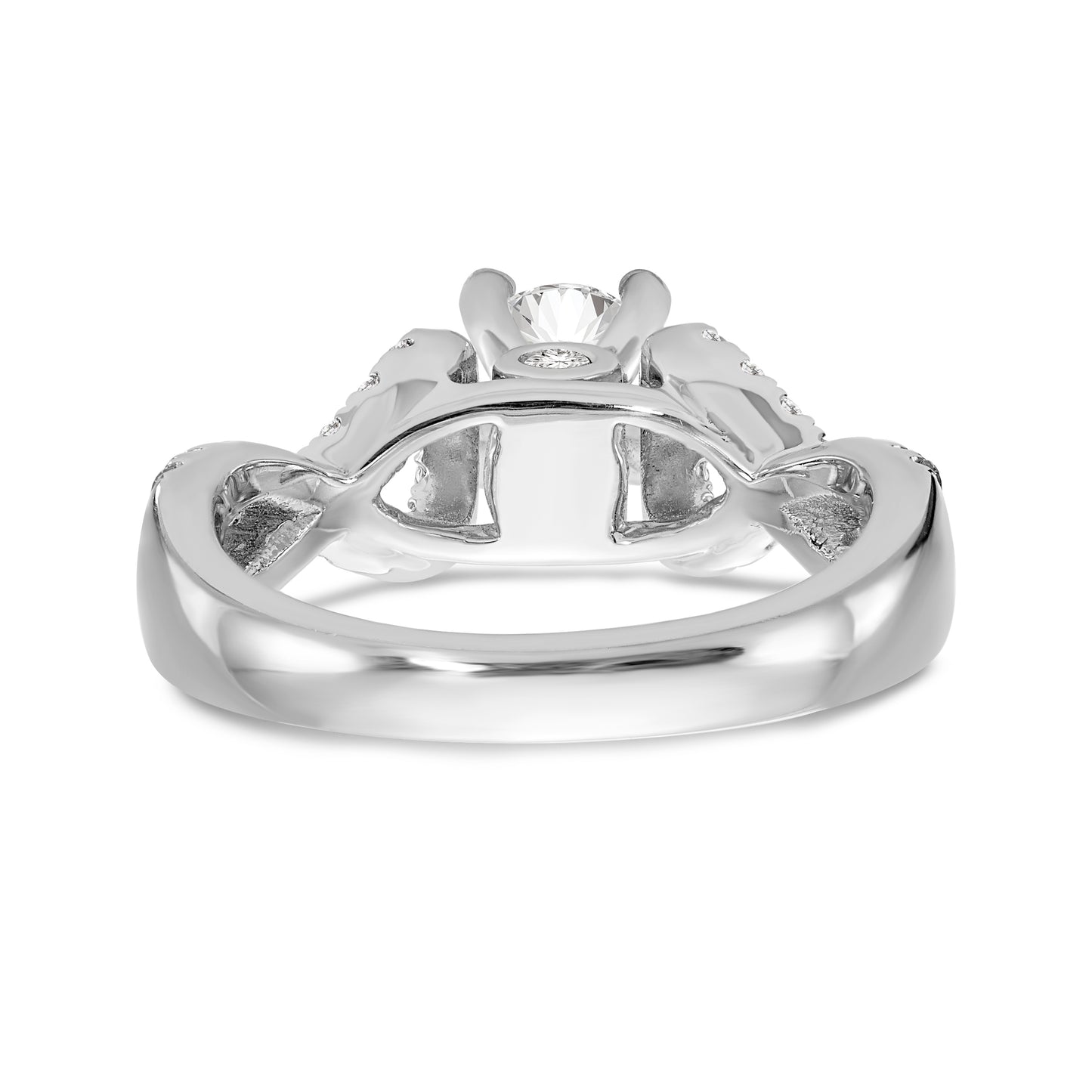 14k White Gold Simulated Diamond Infinity Engagement Ring