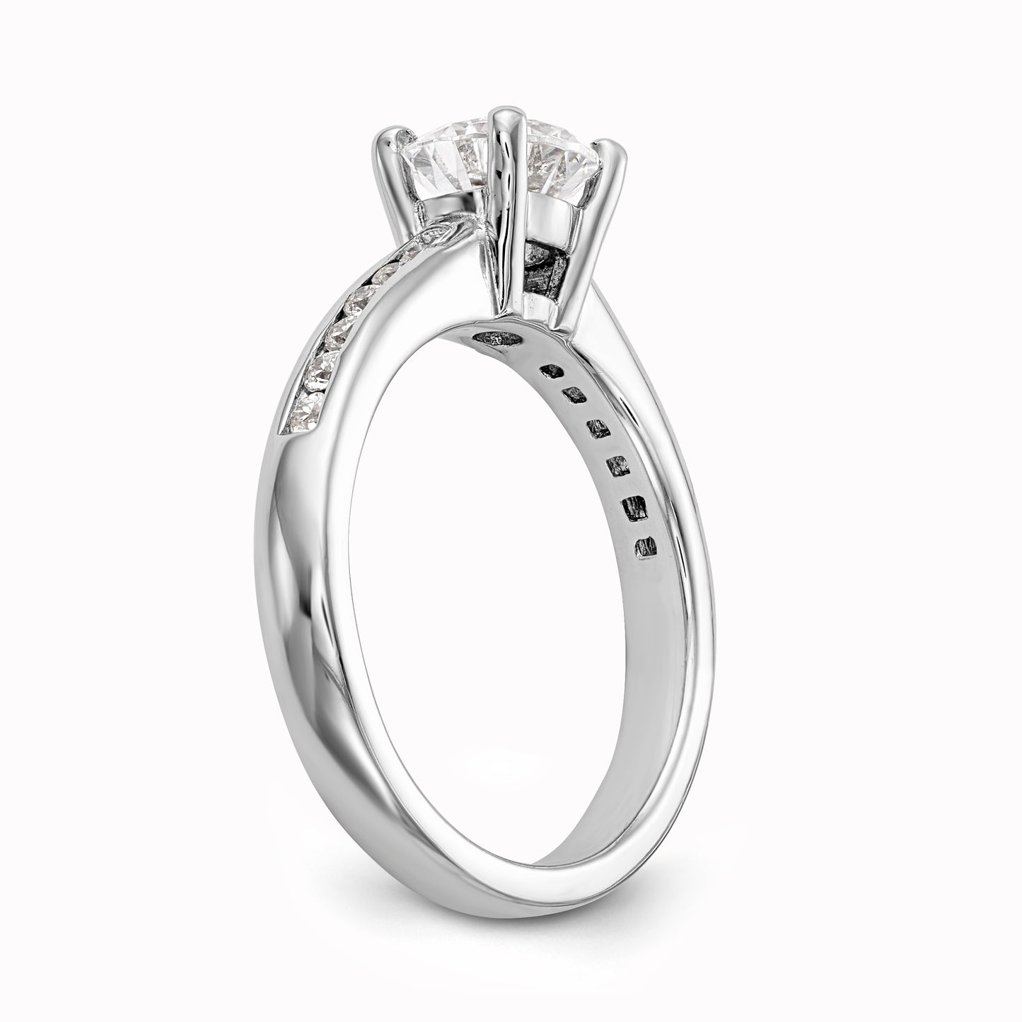 14K White Gold Simulated Diamond Engagement Ring