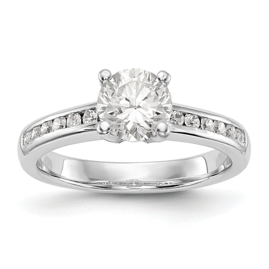 14K White Gold Simulated Diamond Engagement Ring