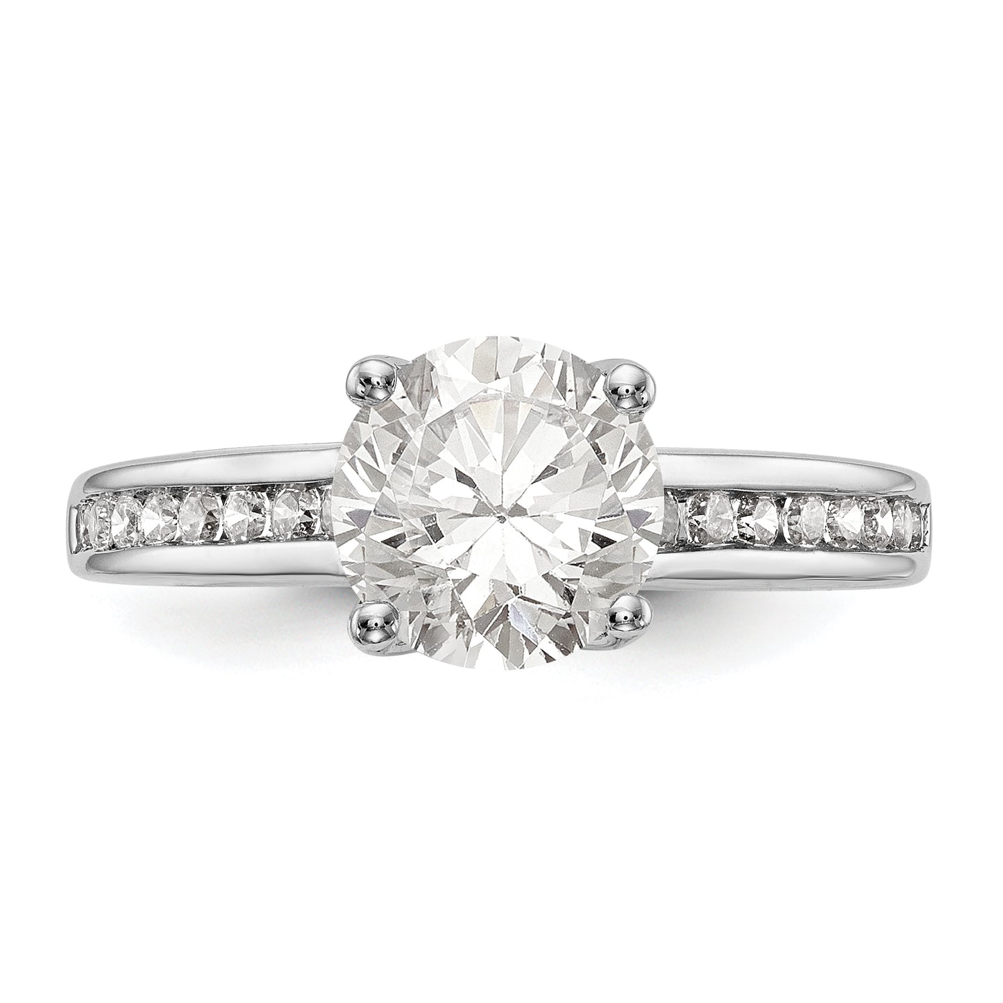 14K White Gold Simulated Diamond Engagement Ring