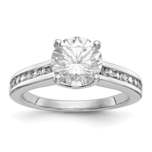 14K White Gold Simulated Diamond Engagement Ring