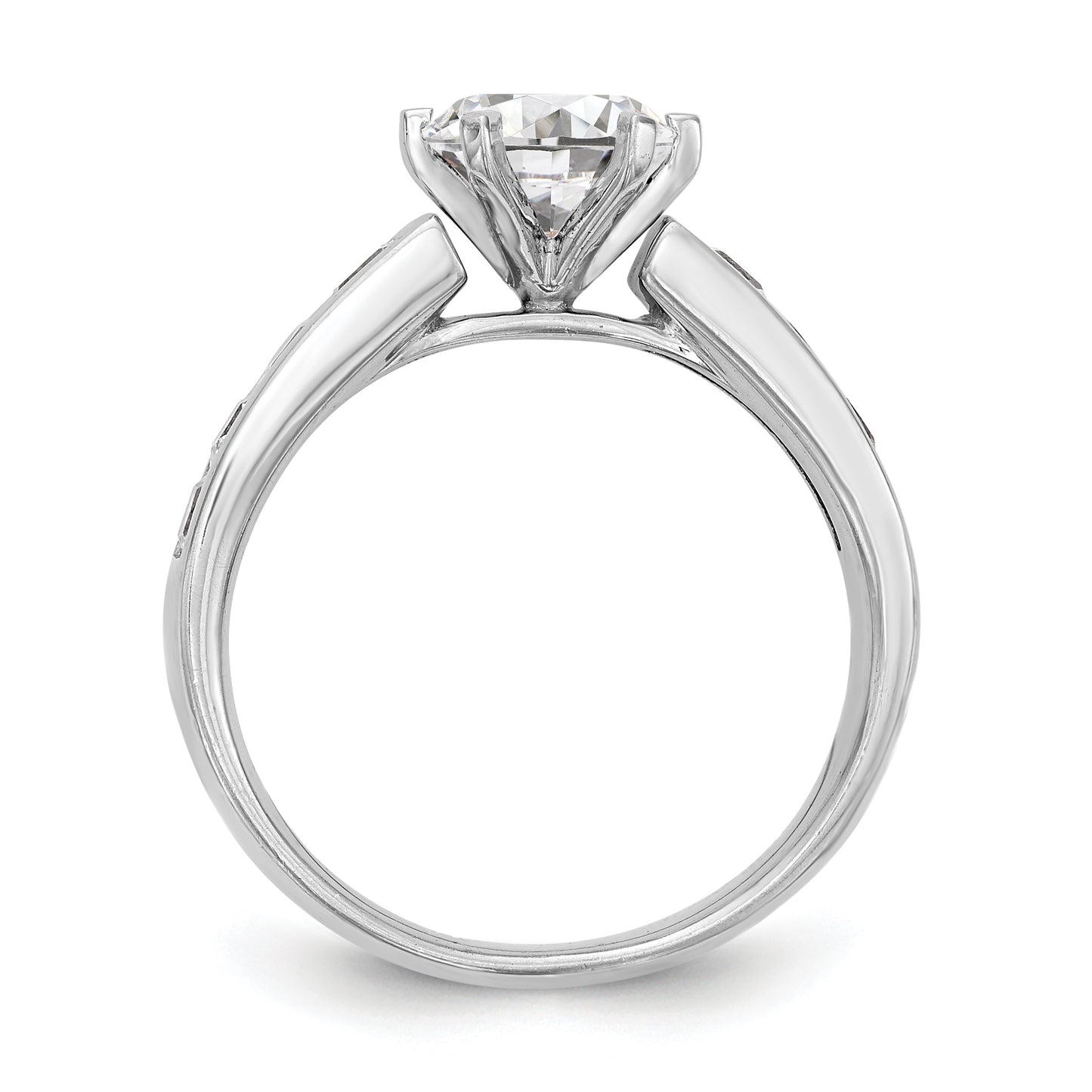 14kw Peg Set Simulated Diamond Engagement Ring