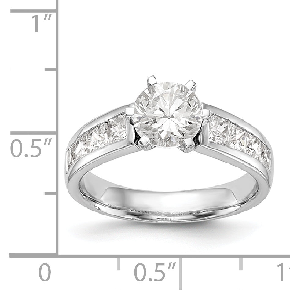 14kw Peg Set Simulated Diamond Engagement Ring