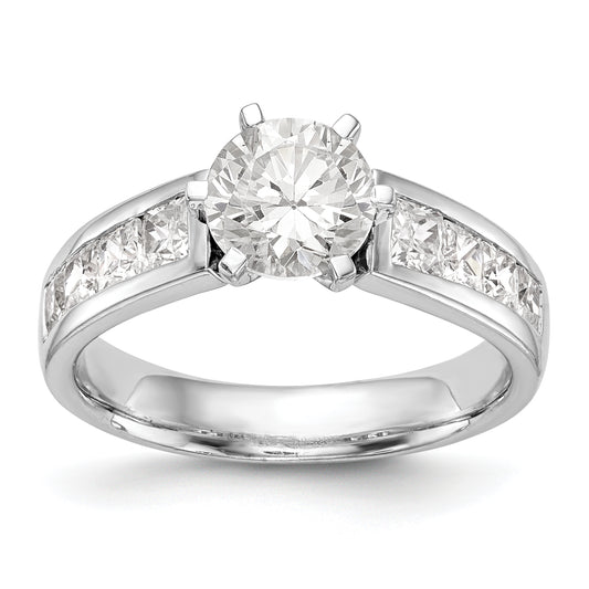 14kw Peg Set Simulated Diamond Engagement Ring