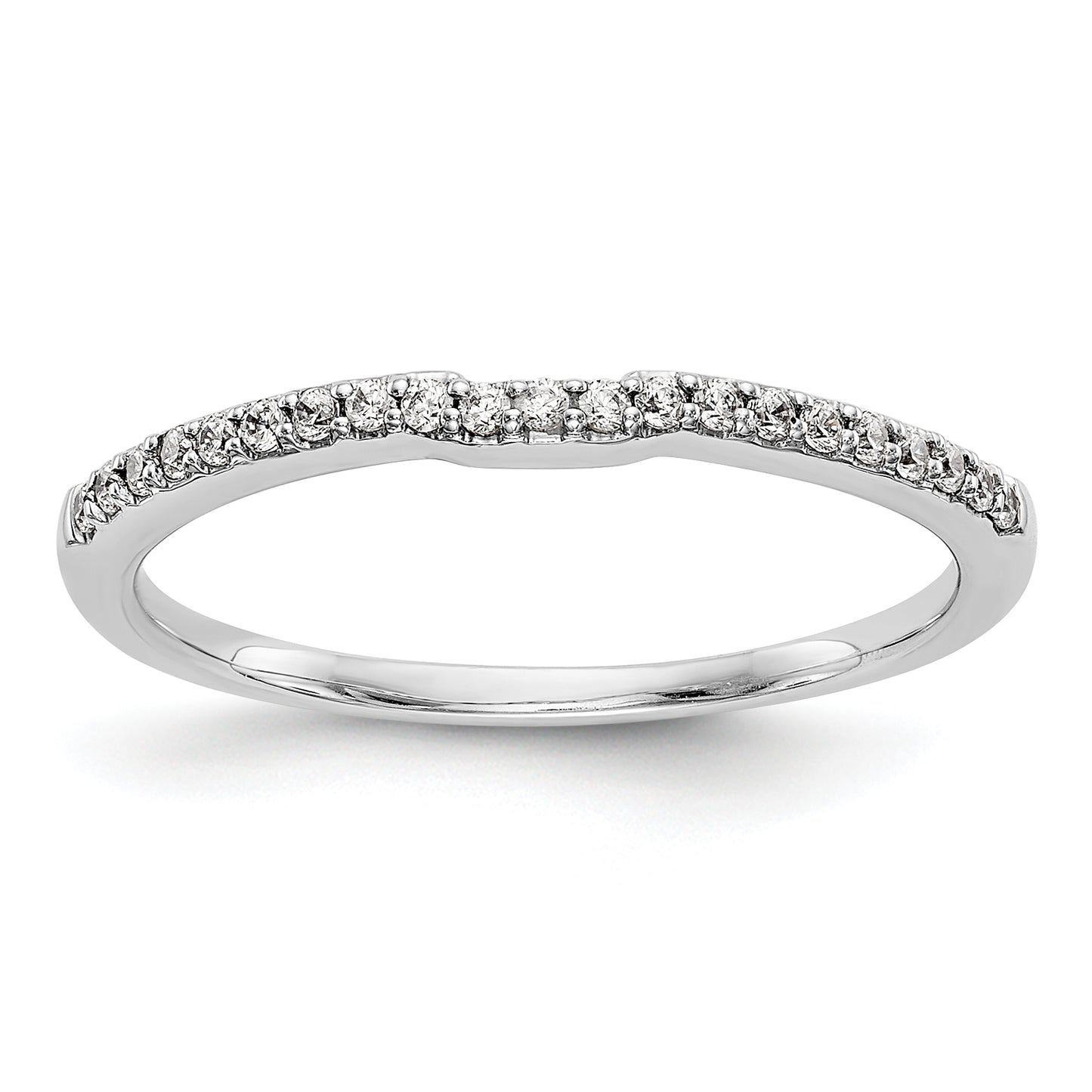 14k White Gold Diamond Wedding Band