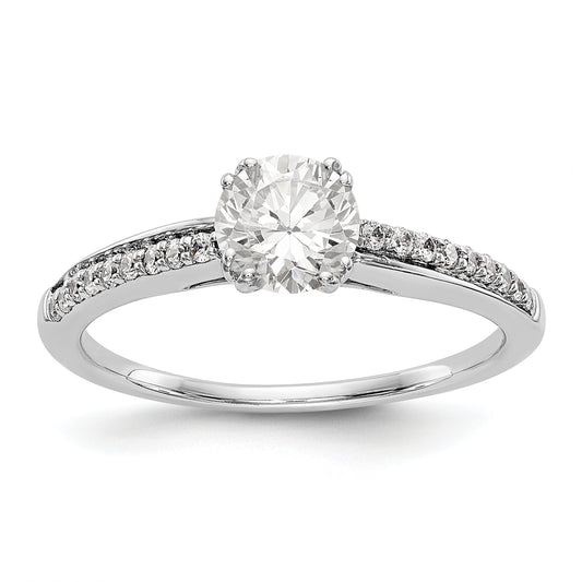 14K White Gold Simulated Diamond Engagement Ring