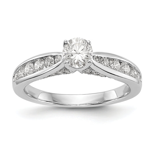 14K White Gold Simulated Diamond Engagement Ring