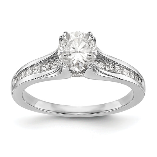 14K White Gold Simulated Diamond Engagement Ring