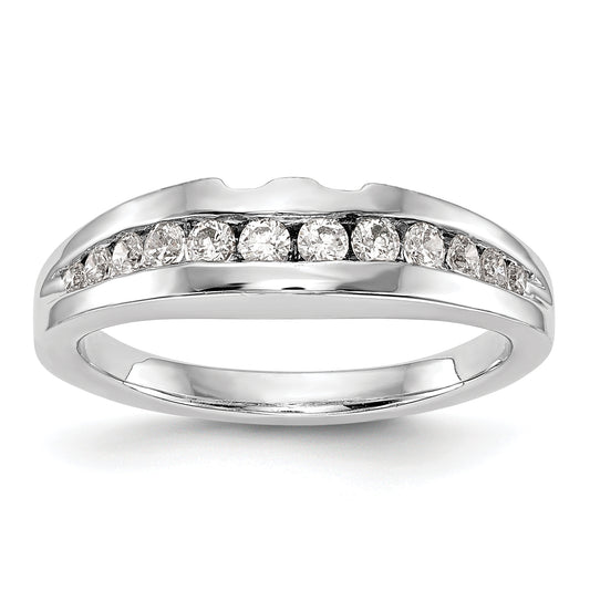 14k White Gold Diamond Wedding Band