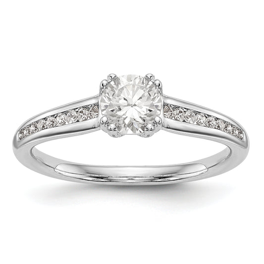 14K White Gold Simulated Diamond Engagement Ring