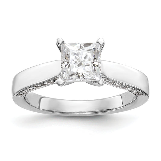 14K White Gold Simulated Diamond Engagement Ring